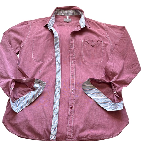 Peter Werth Men’s Pink Cotton Button Down Long Sleeve Shirt SizeL - Picture 5 of 13